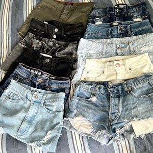 A&F, American Eagle, H&M, Reflex, Hollister, BDG, cut-off shorts bundle!